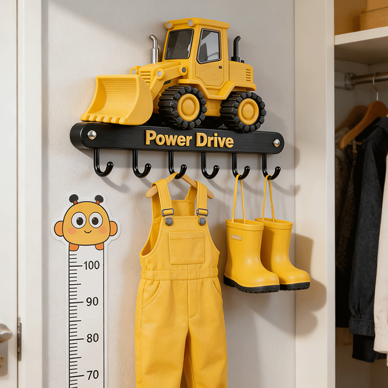 Personalized Excavator Key Holder Custom Text Wall Hooks Interesting and Unique Gift