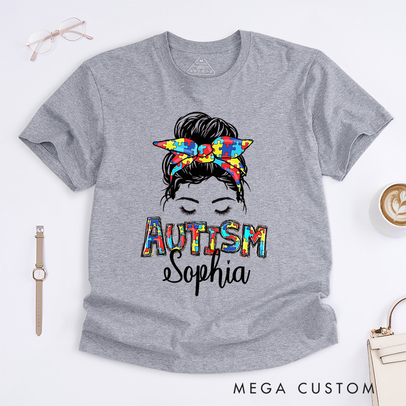 Personalized Autism Mom T-Shirt Autism Support Gift Uplifting Gift for Friend