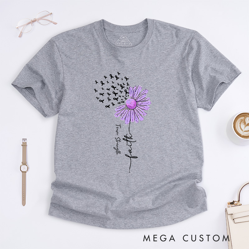 Personalized Alzheimer Fighter Flower T-Shirt  Alzheimers Gift Caring for patients with diseases