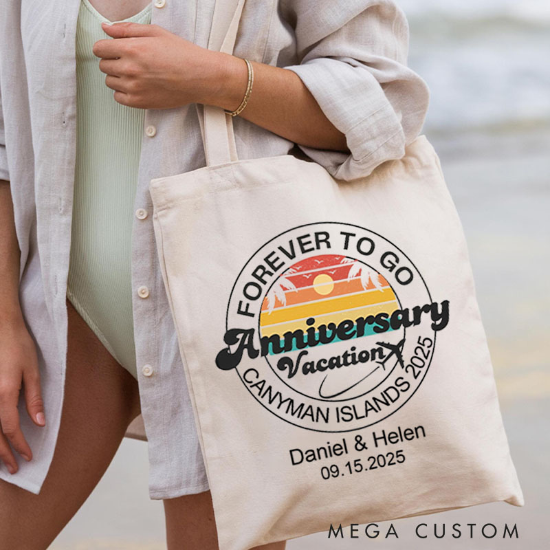 Personalized 50th Anniversary Tote Bag Couple Anniversary Canvas Bag 50th Beach Travel Anniversary Gift Bag for Her