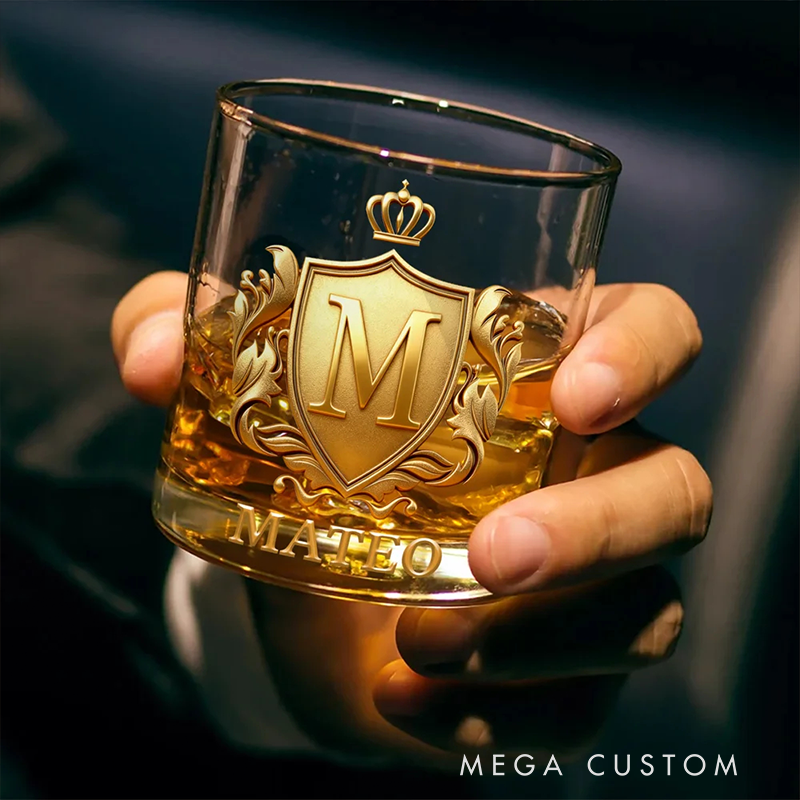 Personalized Whiskey Glass Custom Name Design Rock Tumbler Gifts