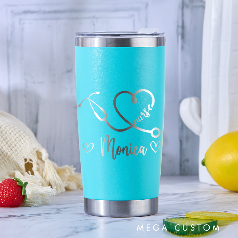Personalized Tumbler for Nurse Stainless Steel Tumbler 20oz Vacation Tumbler Laser Engraved Tumbler Gifts 