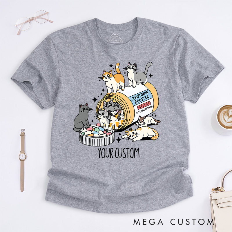 Personalized Antidepressant Cat Mental Health Matter T-Shirt Cat Lover Gift