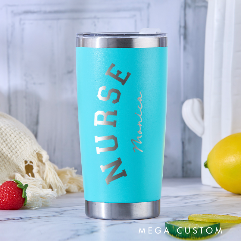 Personalized Tumbler for Nurse Stainless Steel Tumbler 20oz Vacation Tumbler Laser Engraved Tumbler Gifts 