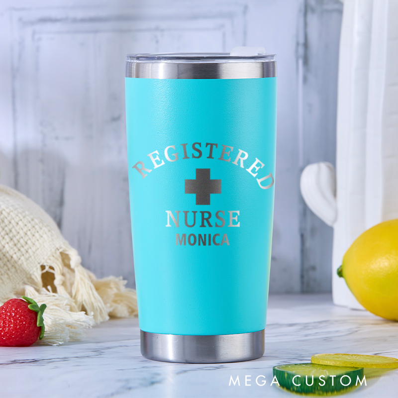 Personalized Tumbler for Nurse Stainless Steel Tumbler 20oz Vacation Tumbler Laser Engraved Tumbler Gifts 