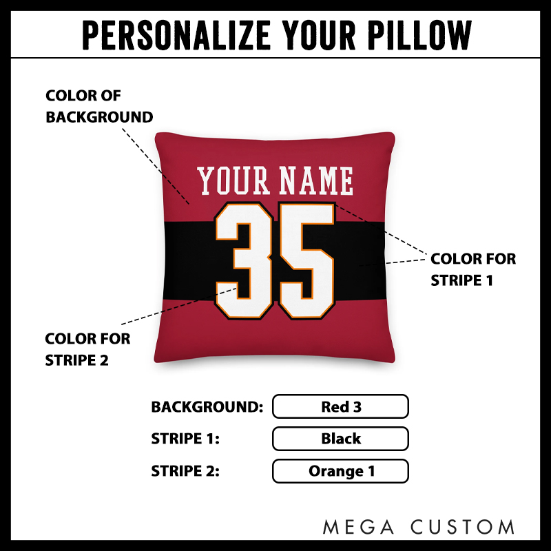 Personalized American Football and Rugby Throw Pillow with Custom Name and Number for a Distinctive Touch