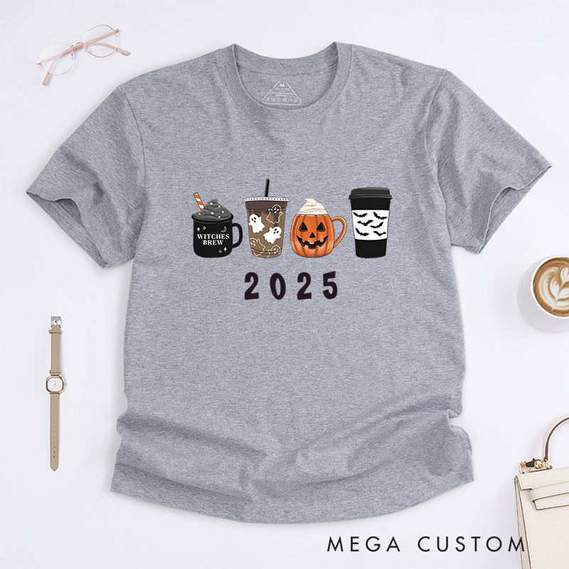 Personalized Halloween Drinks T-Shirt Perfect for Celebrating the Season with Playful Charm T-Shirt
