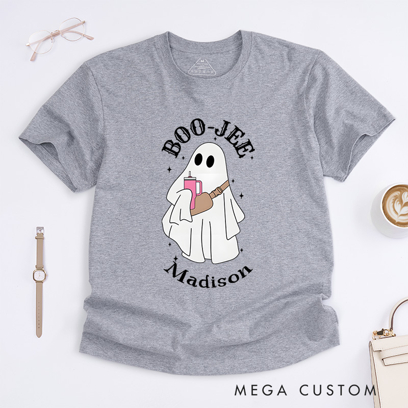 Personalized Boo Jee Halloween T-Shirt Perfect for Stylish and Fun Seasonal Celebrations T-Shirt