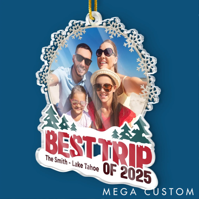 Personalized Christmas Ornament Custom Photo Acrylic Ornament Personalized Christmas Birthday Gifts for Family