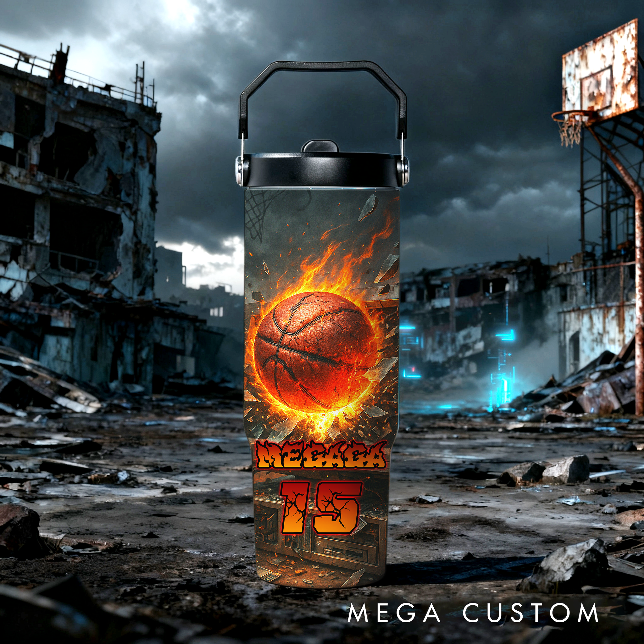 Personalized 30oz Sports Travel Mug, Customizable with Sport Type, Name, and Number, Making It The Perfect Gift for Athletes and Fans.