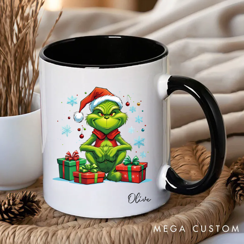 Personalized Mug Funny Grinch Figure Gift Idea for Christmas for Family