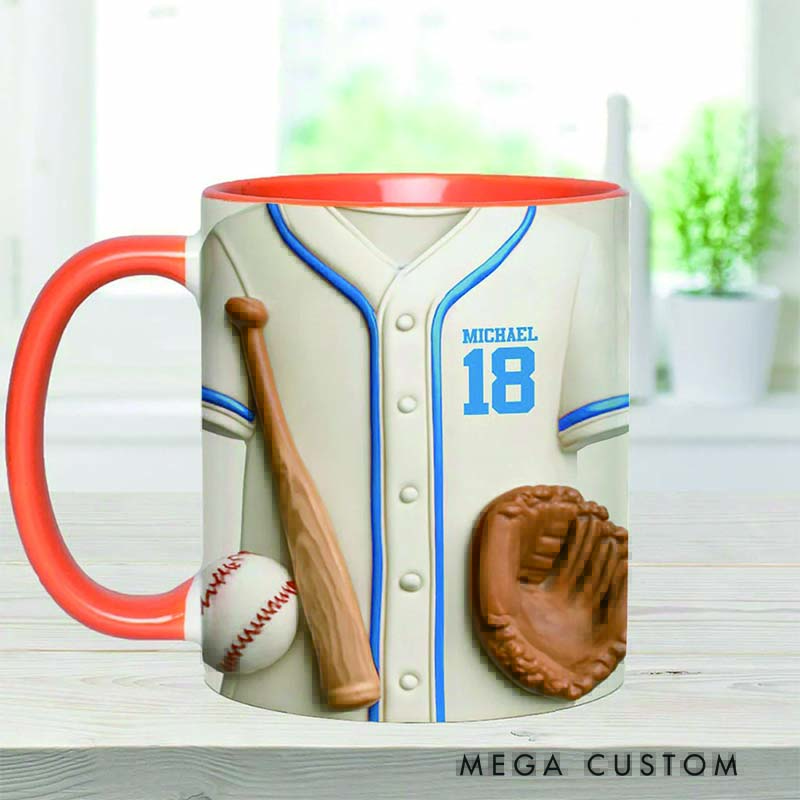 Personalized Baseball Mug, Baseball Is More Than Just A Game, Customizable with Name and Number, A Fun Gift for Baseball Lovers