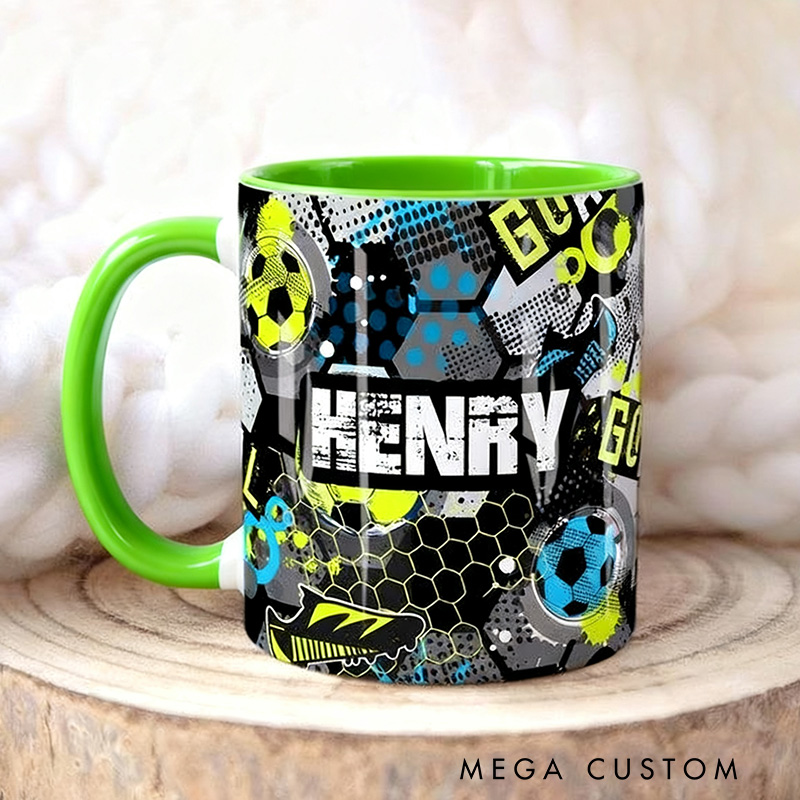 Personalized Soccer Boy Mug, Name Can Be Customized, A Gift for Soccer Fans