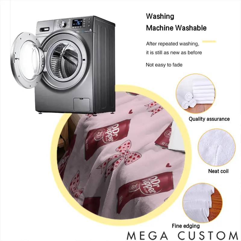 Personalized Dr Pepper Flannel Leopard print bow Throw Blanket - Versatile For Sofa, Bed, Office, Camping- Cozy Nap Blanket