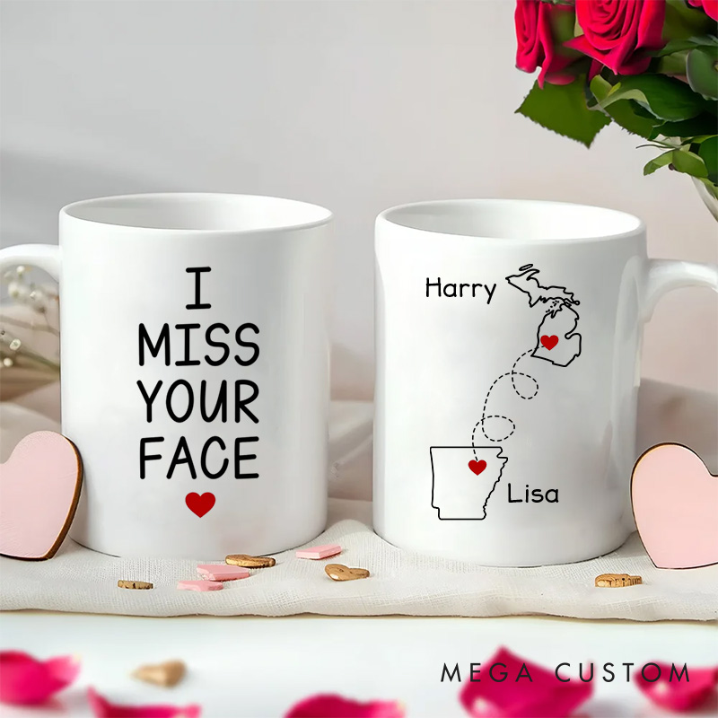 Personalized Couple Long Distance Mug Custom Best Friend Christmas Gift for Her Couple Long Distance Relationship Mug Boyfriend Girlfriend Gift Mug