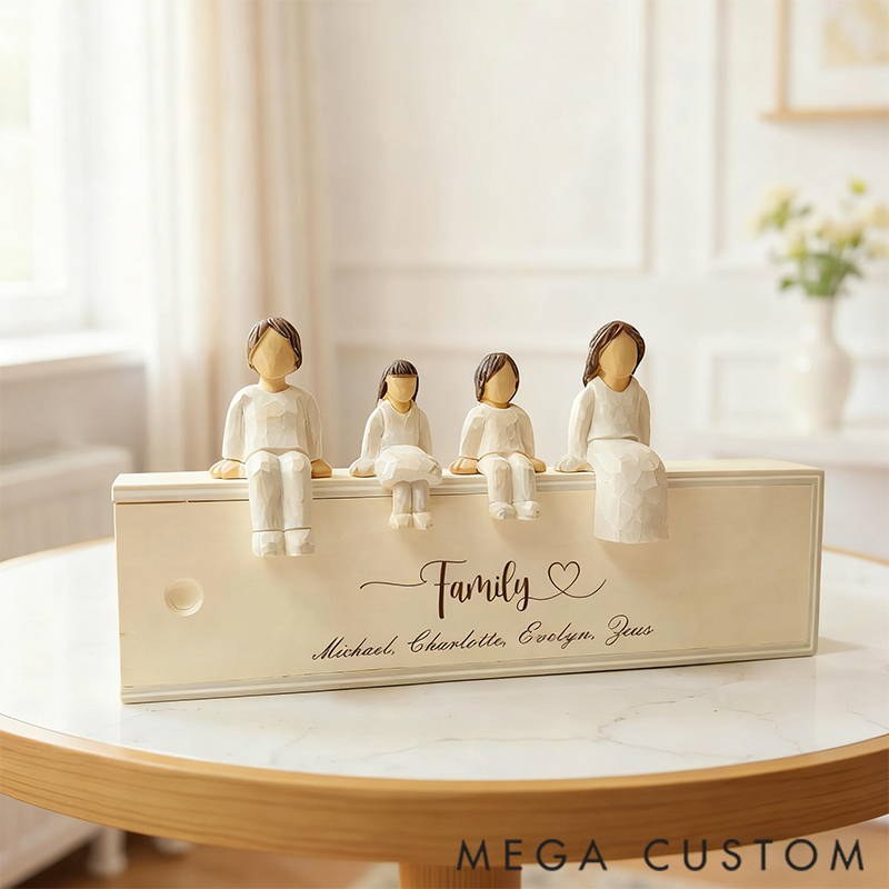 [Copy]Personalised Choose Your Own Family Combination Metal Sculpture Figurines - Anniversary, Christmas, Fathers Day and Mothers Day Gift Idea