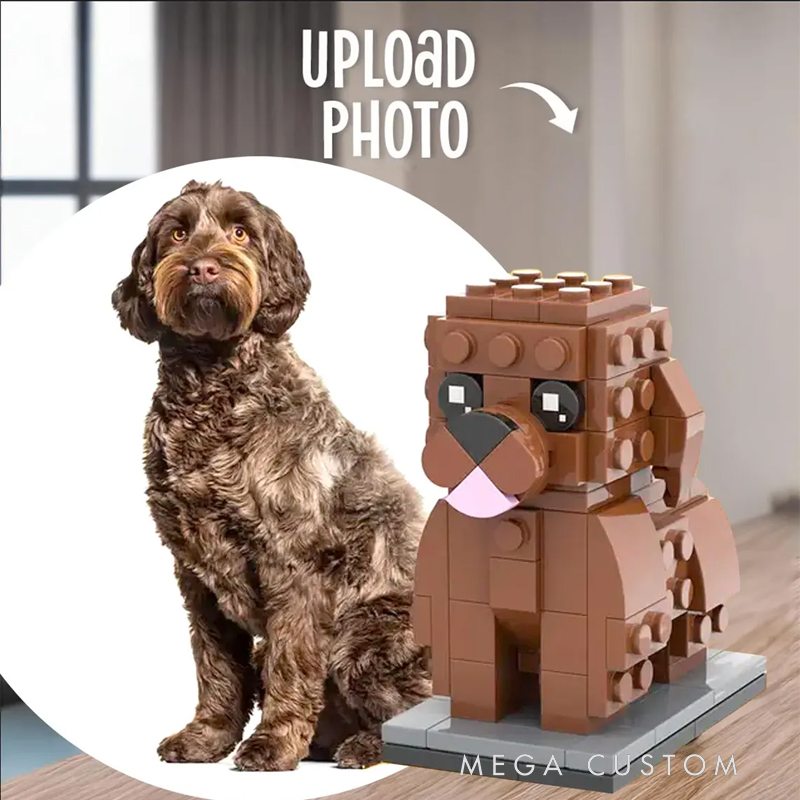 Personalized Custom Pet Brick Figure - Personalized Dog Minifigure Building Block Toy, Custom Photo Pet Gift for Dog Lovers