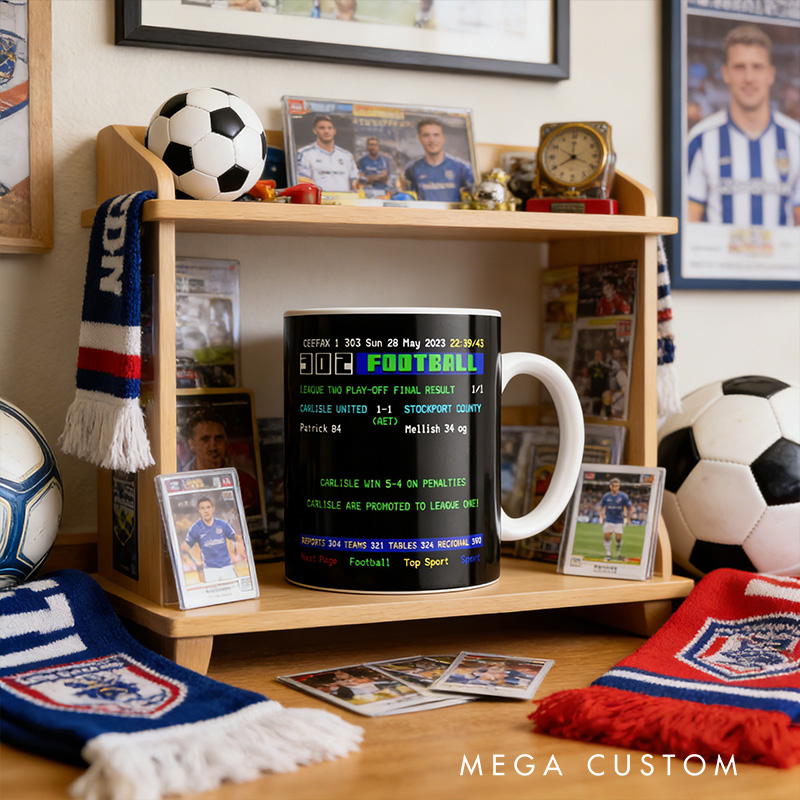 Personalized Iconic Retro Football Design Mug with Custom Text Design