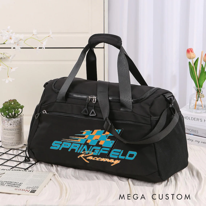 Personalized Racing Duffel Bag Custom Travel Toiletry Bag for Motorsport Enthusiasts