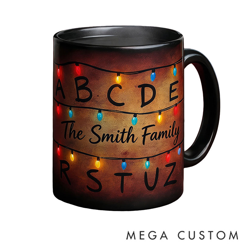 Personalized Temperature-Sensitive Color-Changing Mugs with Customizable Family Names – A Valentine's Day or Christmas Gift for Family