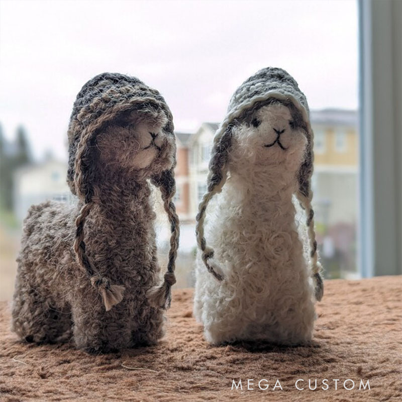 Needle Felted Llama Ornament Miniature Alpaca Gift