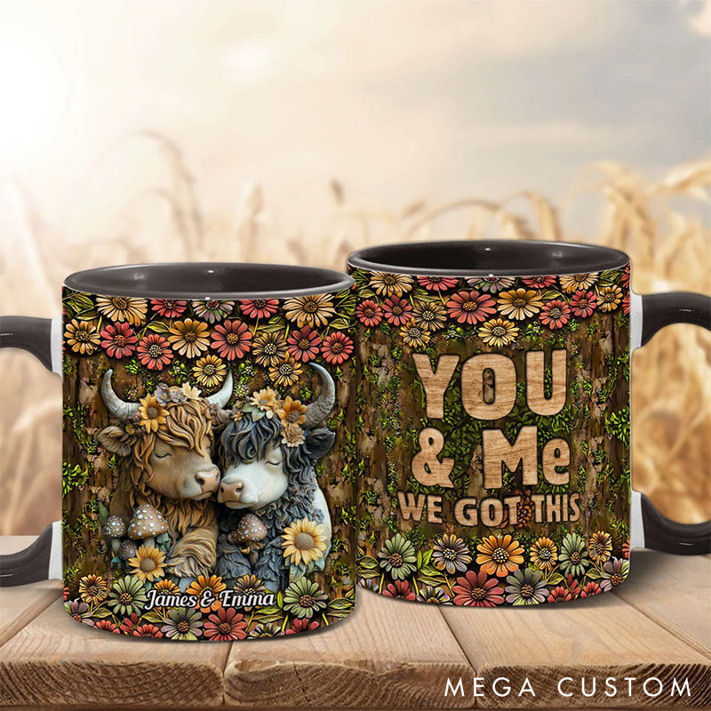 Personalized Couple You&Me We Got This Mug Highland Cow Mug Valentine Gift for Wife Romantic Coffee Mug for husband Valentine Mug for Her Him