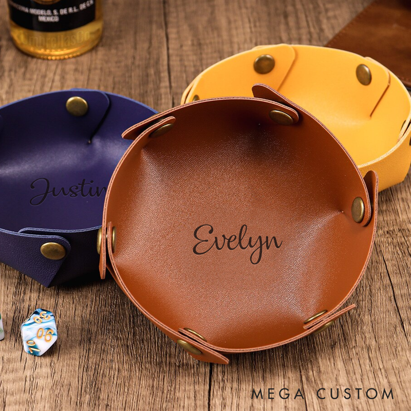 Personalized Leather Tray Gift Custom Leather Office Desk Organizer Catch All Tray Storage Tray Decorative Desk Tray leather Tray