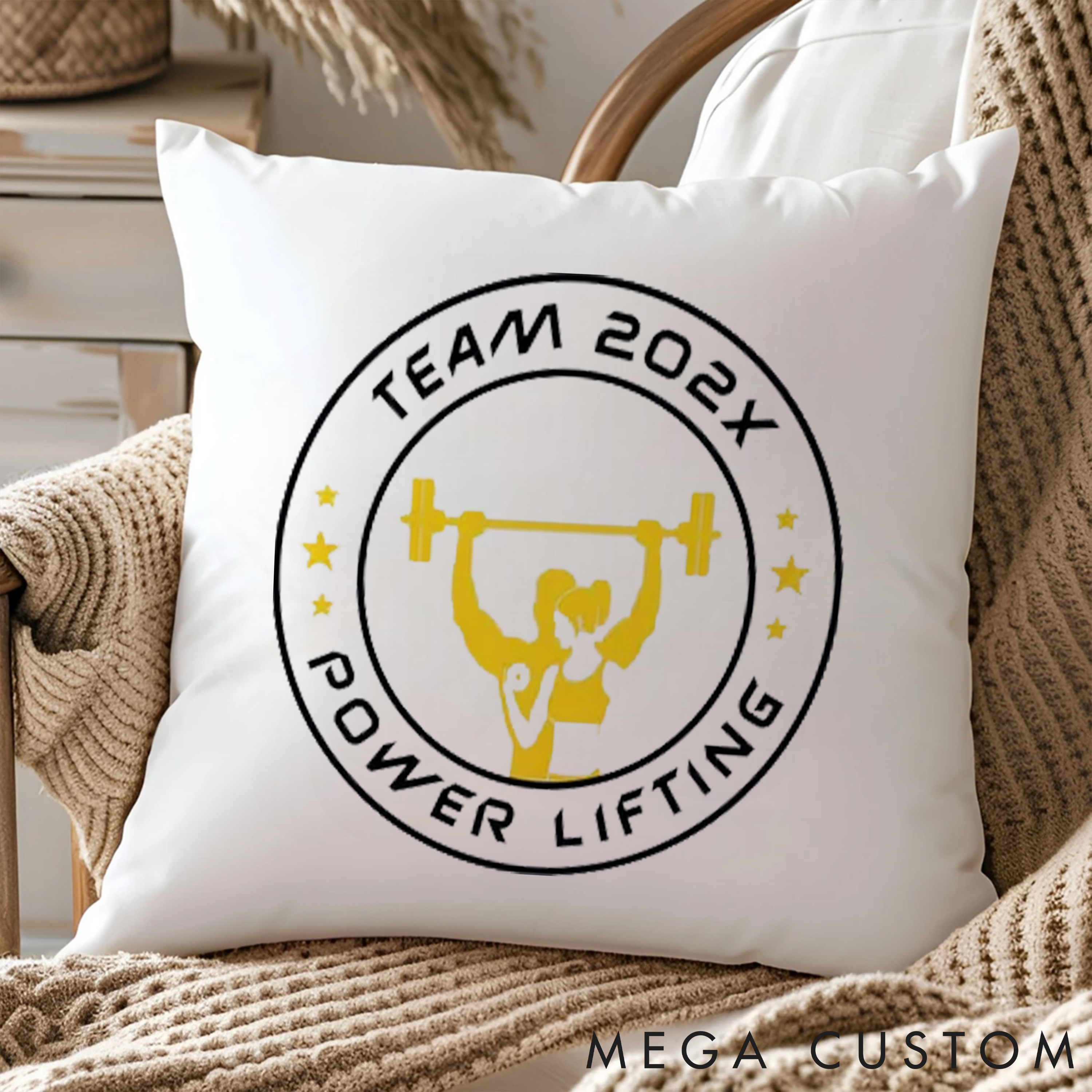 Personalized Powerlifting Pillow with Custom Weightlifting for Fitness Enthusiasts Bodybuilders and Gym Lovers
