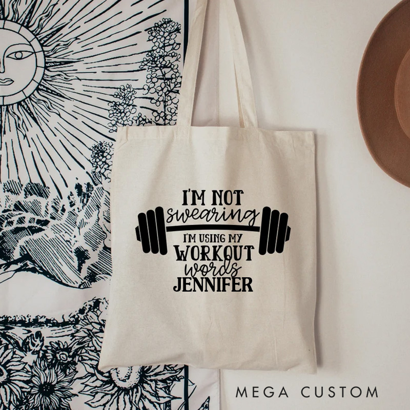 Personalized Tote Bag I'm Not Swearing Tote Bag Gym Tote Bag Sport Bag Aesthetic Tote Bag Canvas Tote Bag Zippered Tote Bag