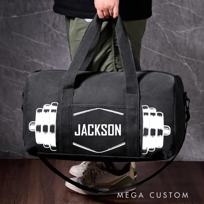 Personalized Canvas Duffle Bag for Fitness Weightlifting Duffel Bag Gym Bag Gym Lovers
