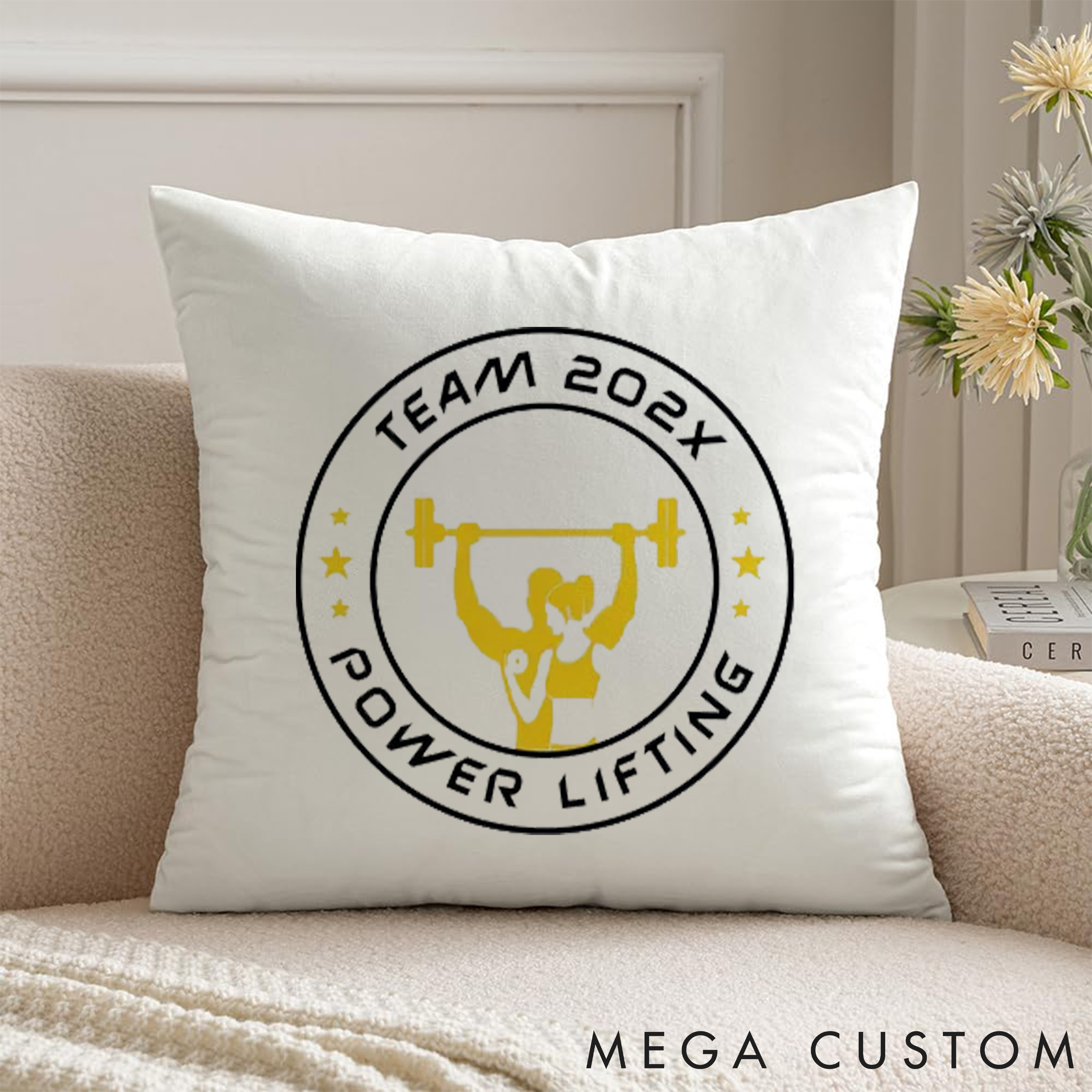 Personalized Powerlifting Pillow with Custom Weightlifting for Fitness Enthusiasts Bodybuilders and Gym Lovers