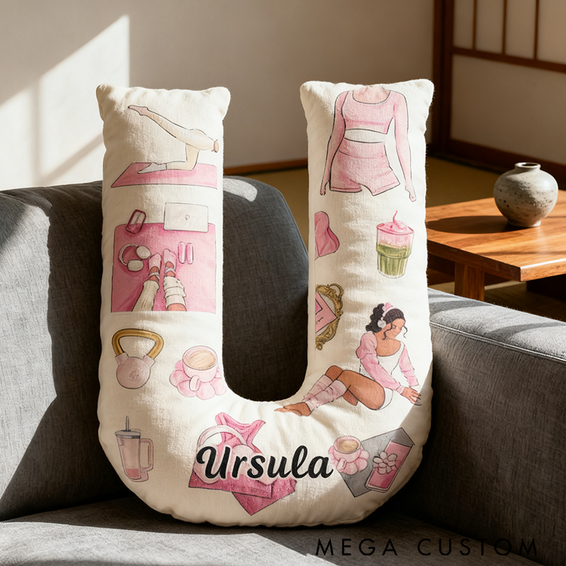 Personalized Yoga Pillow Funny Yoga Pillow Custom Name with Relaxing Yoga Design Graphic 3D Print Perfect for Yoga Enthusiasts and Cozy Home Decor  