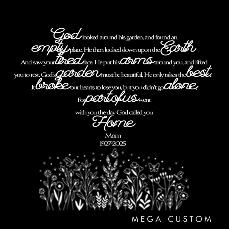 Personalized God's Garden Decoration Slate Grave Marker with Name and Date Christian Gift Religious Gift Grave Decoration