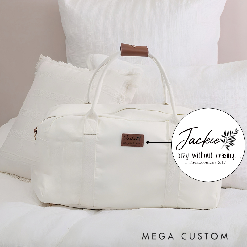 Personalized Bible Satchel Tote with Multi Pocket Bag and Name Bridesmaids Tote Bag Faith Tote Bag Religious Tote Christian Gift