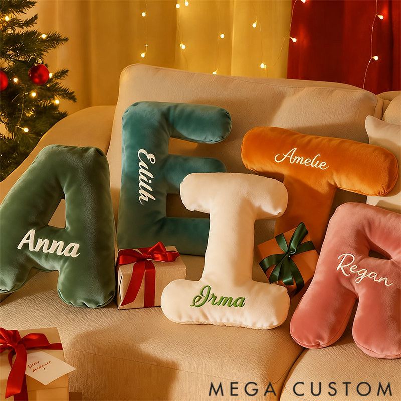 Personalized Graphic 3D Print Pillows Letter Shape Pillows Decor Christmas Gifts for Family