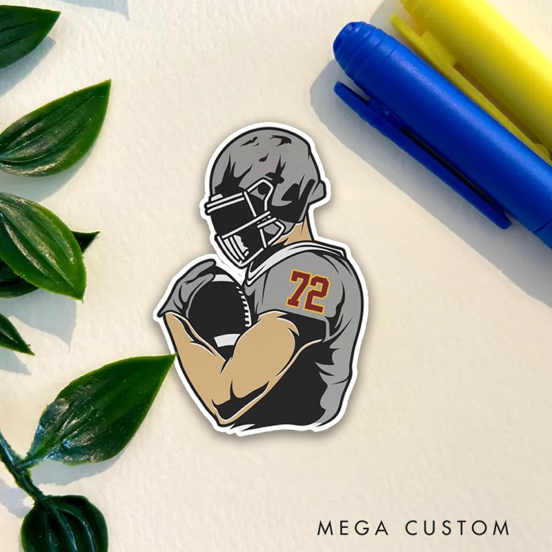 Personalized American Football Jersey Number Sticker with Custom Player Number