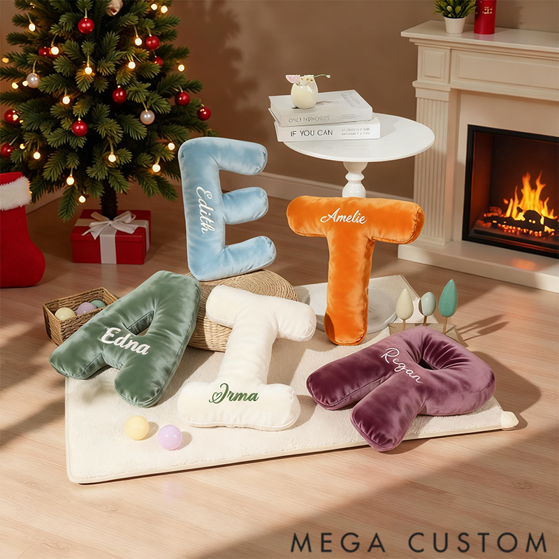 Personalized Graphic 3D Print Pillows Letter Shape Pillows Decor Christmas Gifts for Family