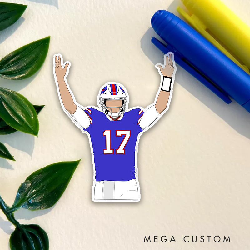 Personalized American Football Celebration Sticker with Custom Number
