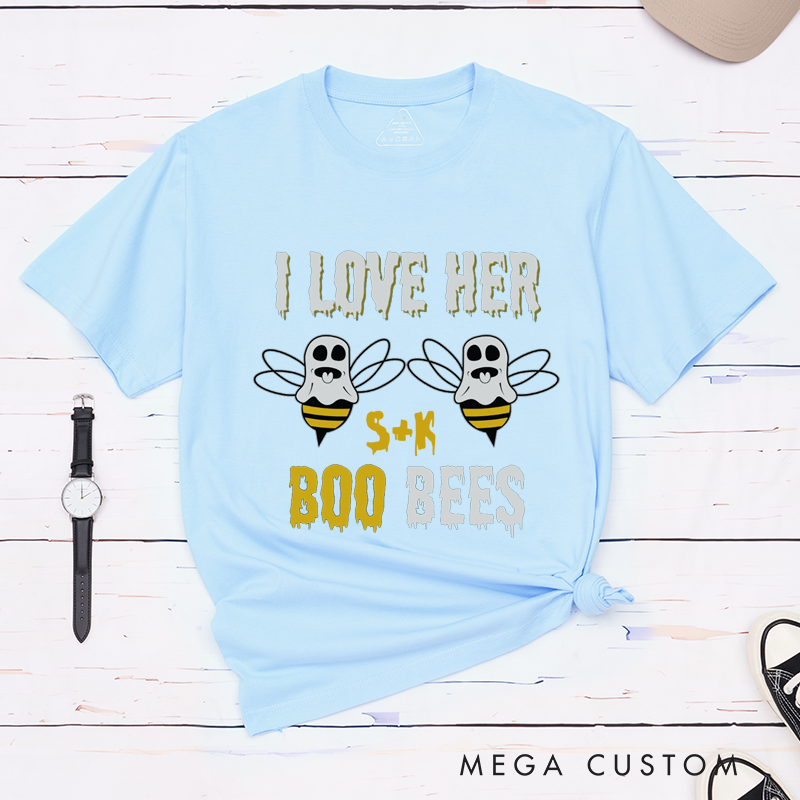 Personalized Boo Bees Couple Matching Halloween T-Shirt