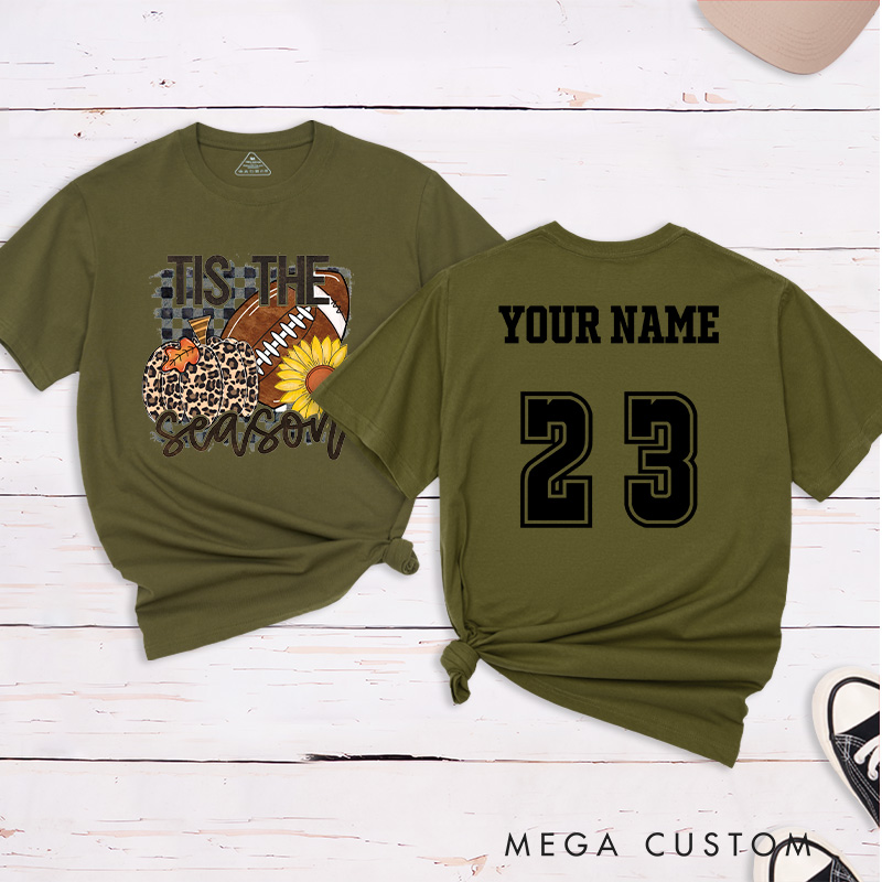 Personalized American Football and Rugby T-Shirts Featuring Custom Name and Number- Tis the Season