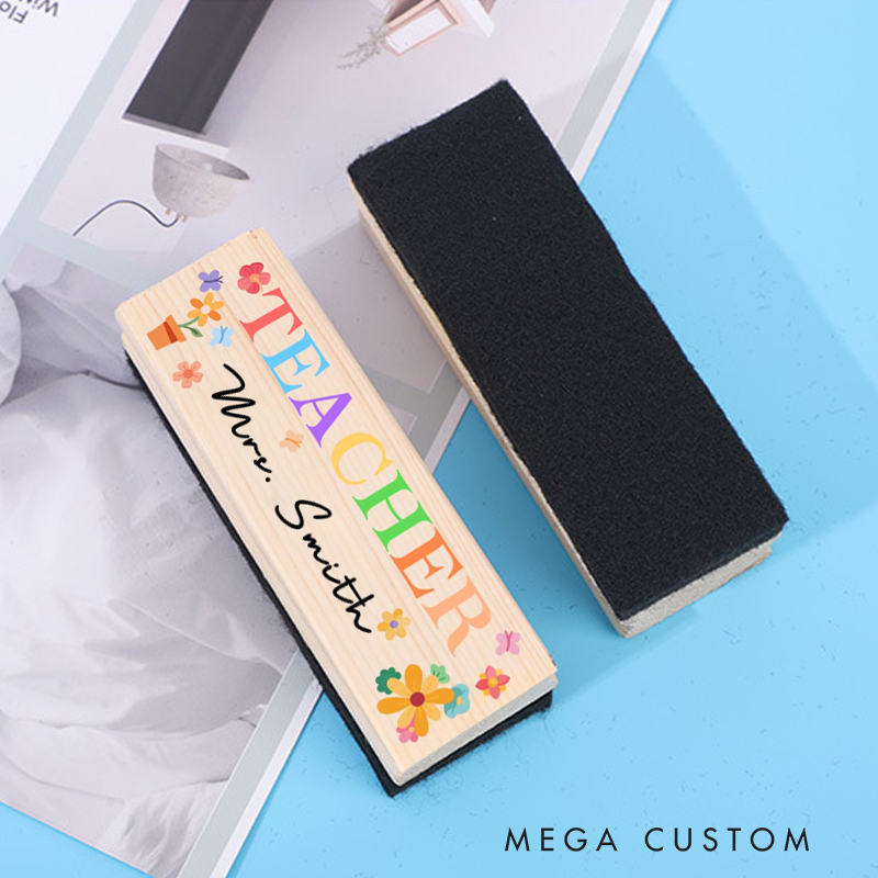 Personalized Magnetic Wooden Whiteboard Erase Flower Teacher Design Appreciation Gift for Teachers