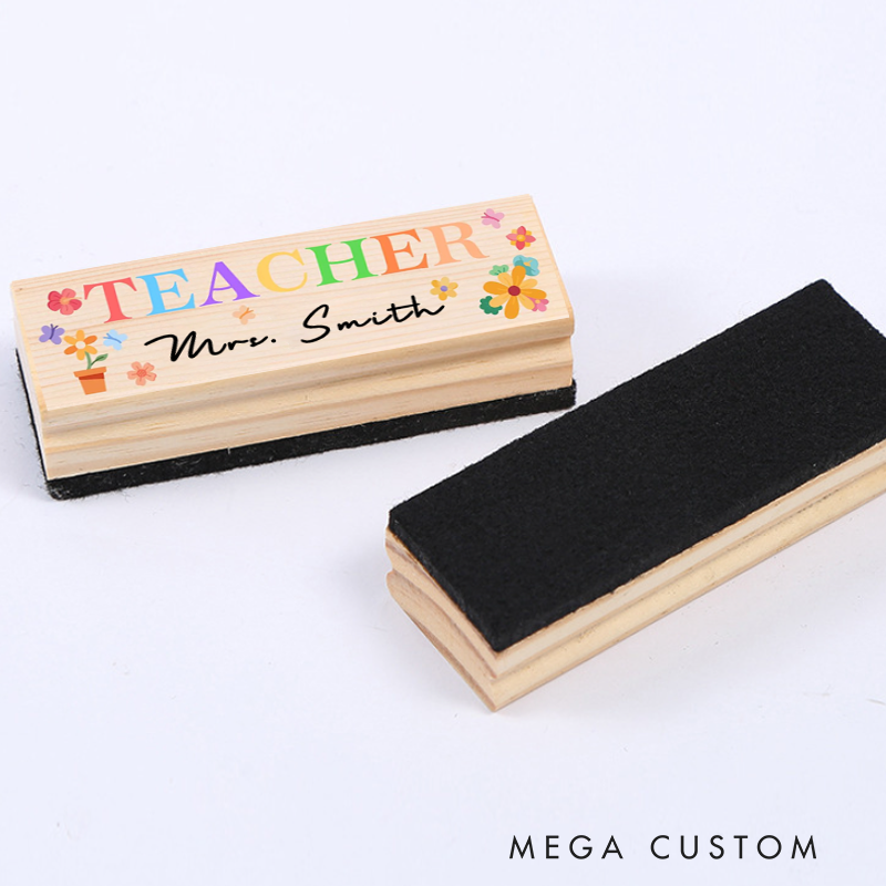 Personalized Magnetic Wooden Whiteboard Erase Flower Teacher Design Appreciation Gift for Teachers