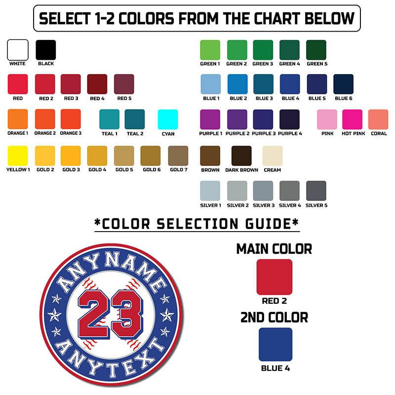 Personalized All-Star Baseball Sticker with Custom Name and Number  