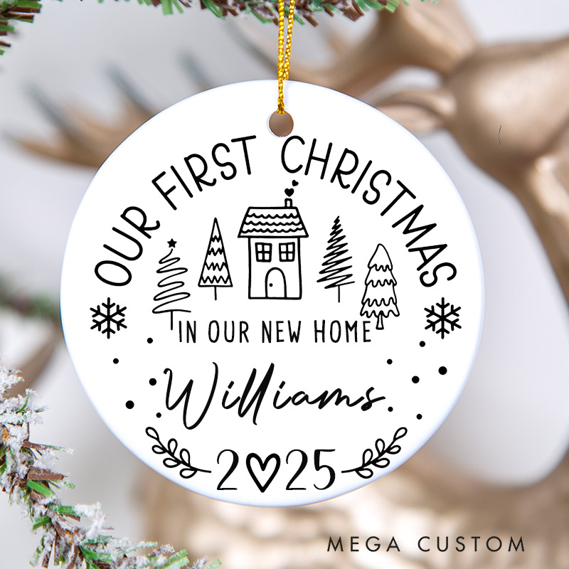 Personalized First Christmas in Our New Home Ornaments 2025 New Home Ornament Our First Home Gift New House Gift Housewarming Gift Family Gift