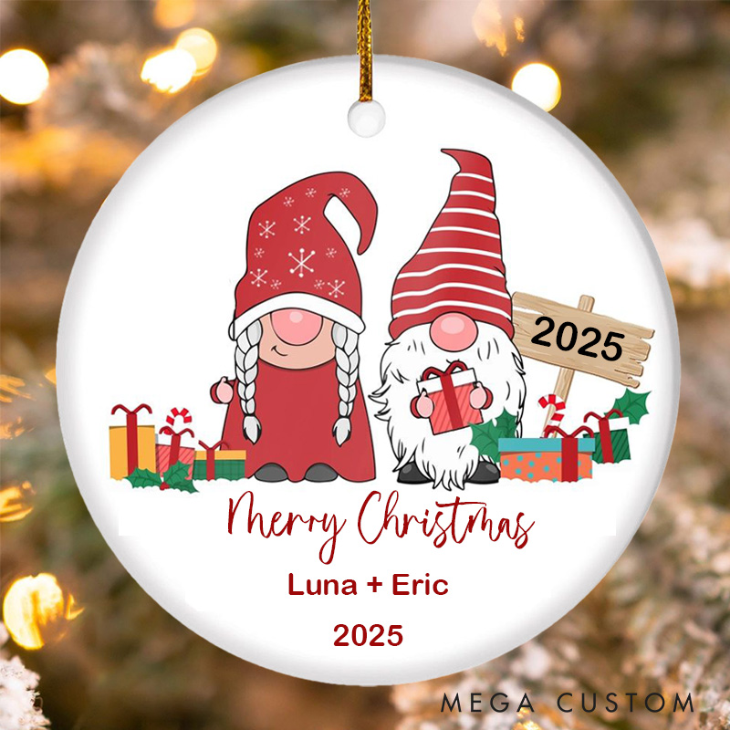 Personalized Dwarf Couple Christmas Ornament Cute Cartoon Couple Christmas Ornament