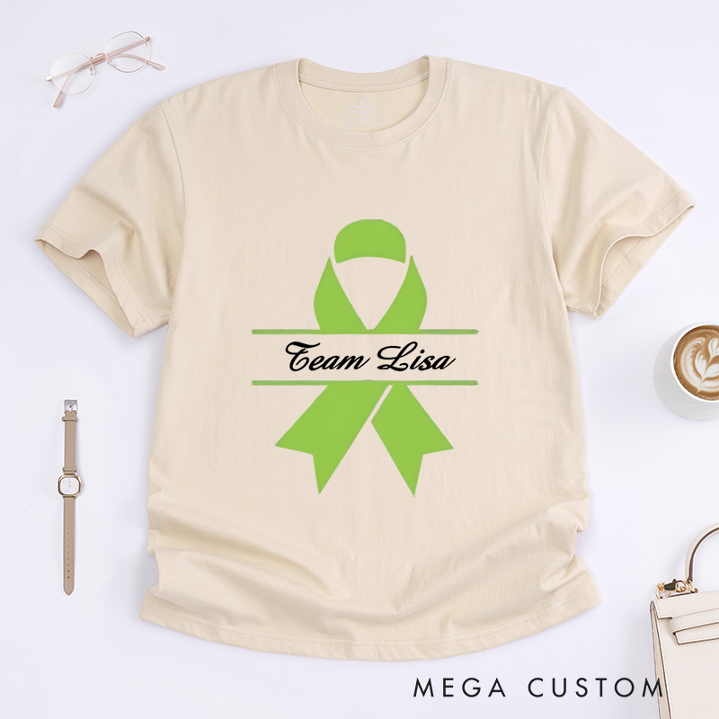 Personalized Lymphoma Cancer Awareness Support Team T-Shirt