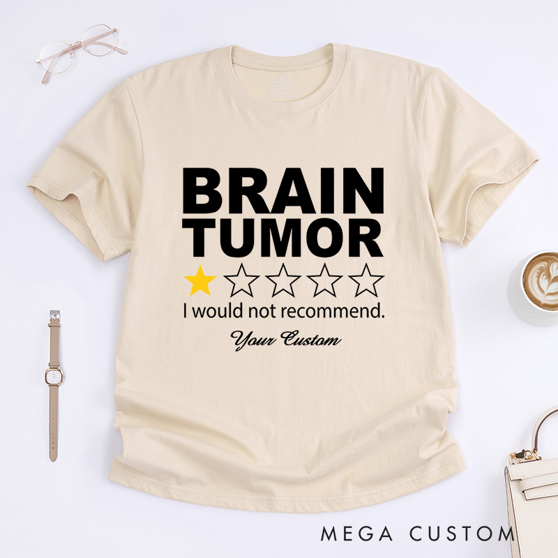 Personalized Brain Tumor Warrior Brain Cancer Support Survivor Gray Ribbon T-Shirt