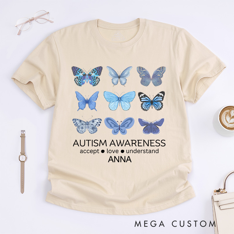 Personalized Autism Awareness T-Shirt Neurodiversity Gift Mental Health Gift