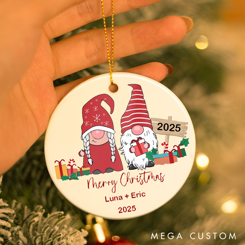 Personalized Dwarf Couple Christmas Ornament Cute Cartoon Couple Christmas Ornament