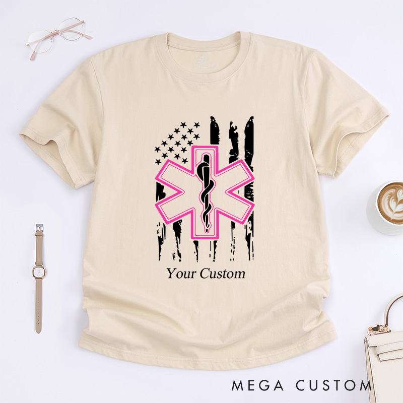 Personalized Emergency Medical Services Star Of Life Support And Awareness T-Shirt  